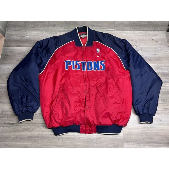 Nike Team Engineered NBA‎ Detroit Pistons Varsity Bomber Jacket Mens Sz 2XL Coat